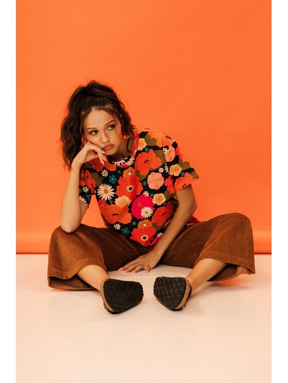 Moi Mili Moi Mili Bluzka Picnic with flowers Kolorowy Basic Fit