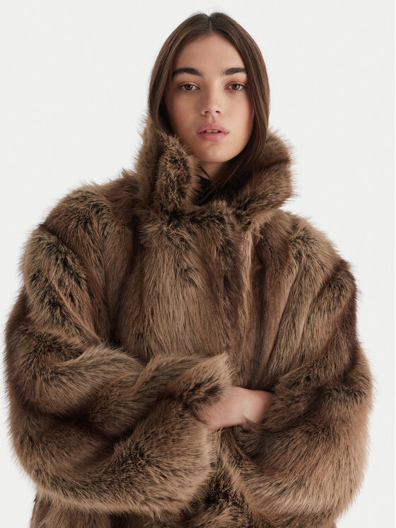 Dixie Dixie Кожено палто V330Y004A Кафяв Regular Fit