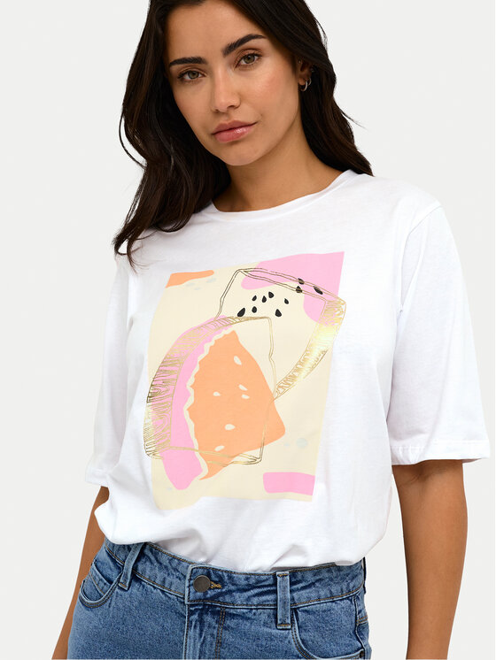 Kaffe Kaffe T-Shirt Mira 10508592 Λευκό Regular Fit