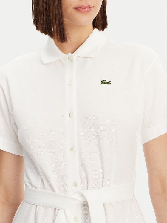Lacoste Lacoste Haljina košulja EF9621 Bijela Regular Fit