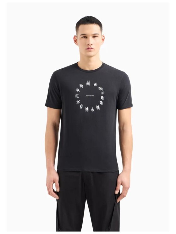Armani Exchange Armani Exchange Tričko T-SHIRT Čierna Regular Fit