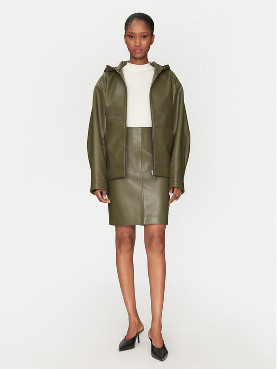 2NDDAY 2NDDAY Lederjacke 2251512606 190515 Grün Regular Fit