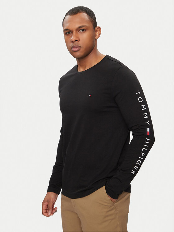 Tommy Hilfiger Tommy Hilfiger Longsleeve Logo Tee MW0MW09096 Μαύρο Regular Fit