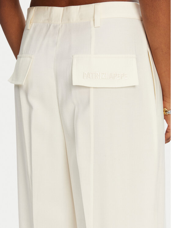 Patrizia Pepe Patrizia Pepe Pantaloni di tessuto 2P1670 A573 W146 Écru Regular Fit