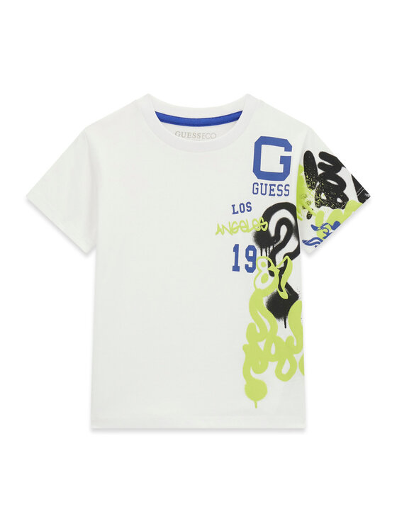 Guess Guess Tricou N6RI07 K8HM4 Alb Regular Fit