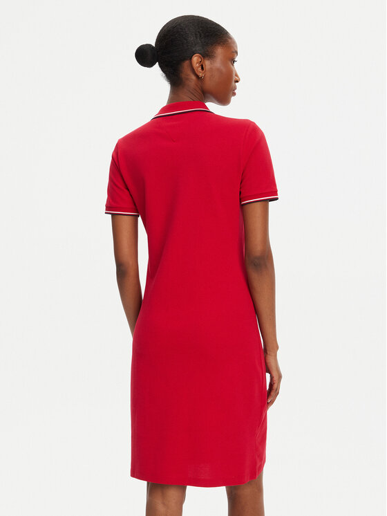 Tommy Hilfiger Tommy Hilfiger Rochie de zi 1985 WW0WW45740 Roșu Slim Fit