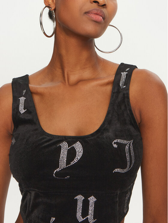 Juicy Couture Juicy Couture Top Cait JCMCS224252 Czarny Slim Fit