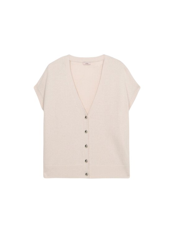 Oltre Oltre Cardigan M510E001887N002 Écru Baggy Fit