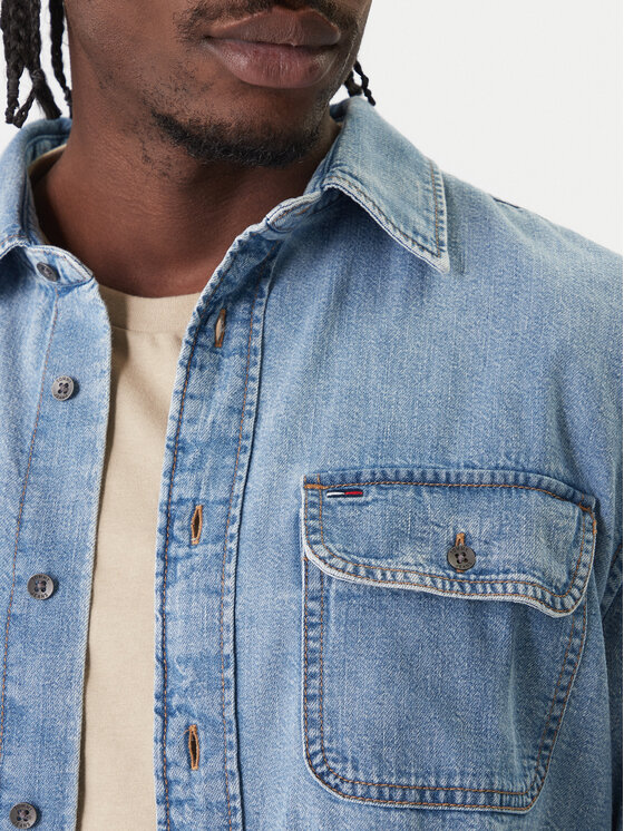Tommy Jeans Tommy Jeans Koszula jeansowa Western DM0DM22304 Niebieski Relaxed Fit