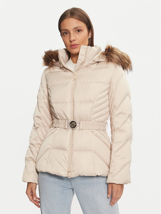 Guess Guess Pehelykabát New Olga W4BL53 WEX52 Bézs Regular Fit