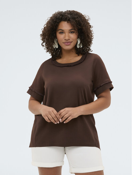 Fiorella Rubino Fiorella Rubino T-shirt G0AOL009171N022 Marrone Over Fit