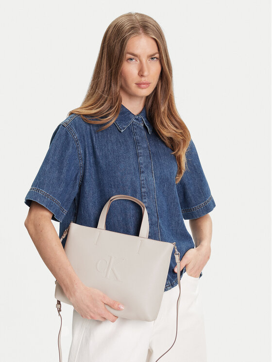 Calvin Klein Jeans Calvin Klein Jeans Handtasche Sculpted Mini Ew Tote LV04K3111G Écru