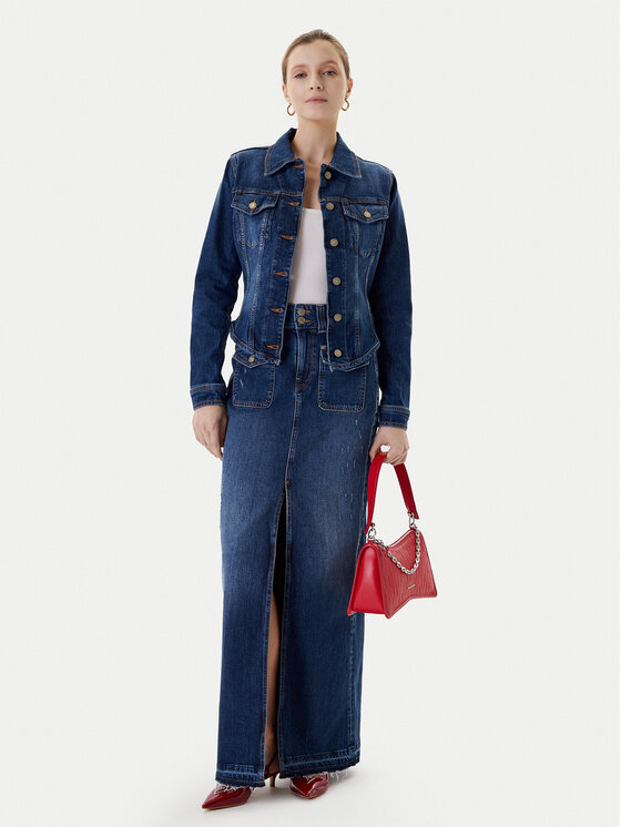 Guess Guess Jeansová bunda W5YN49 D5QP4 Tmavomodrá Regular Fit