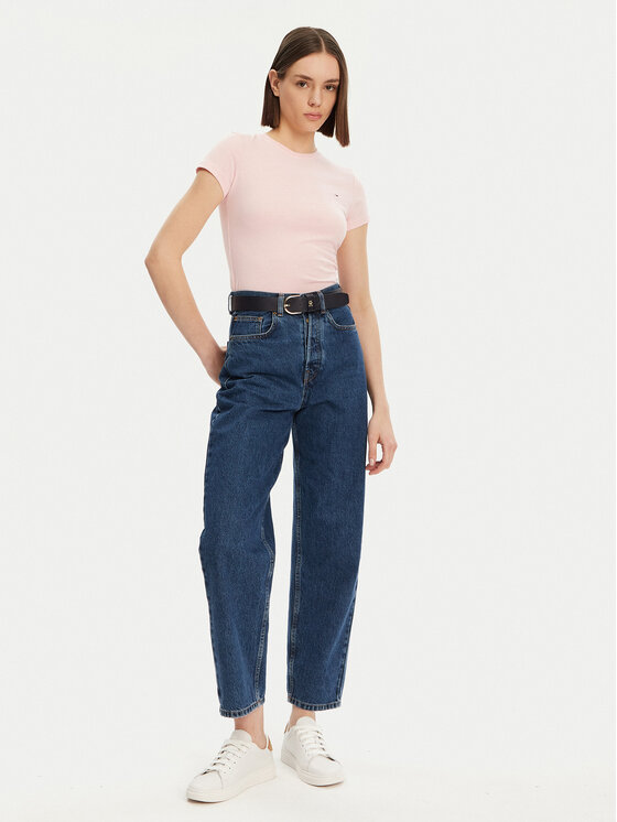 Tommy Jeans Tommy Jeans Póló DW0DW20459 Rózsaszín Slim Fit