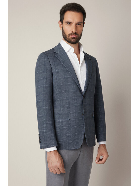 Lancerto Lancerto Marynarka Pacentro MA131225000010 Granatowy Slim Fit