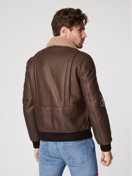 Giacca di pelle Maverick Marrone Regular Fit