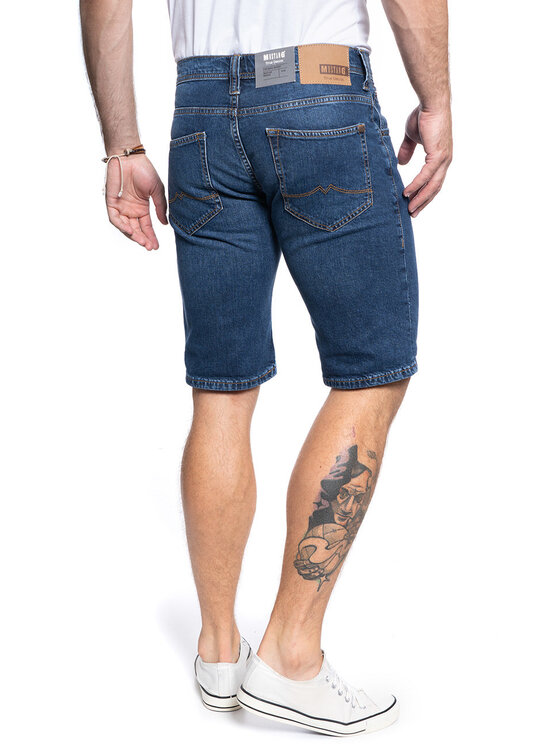 Mustang Mustang Szorty jeansowe CHICAGO SHORT Niebieski Slim Fit