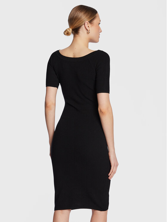 Vestito di maglia CA3088 MS49I Nero Slim Fit