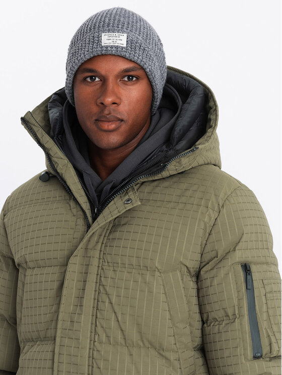 Ombre Ombre Parka OM-JALJ-0201 Khaki Regular Fit