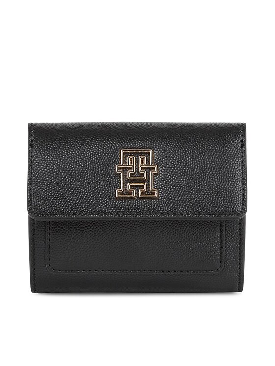 Tommy Hilfiger Malá dámska peňaženka Th Timeless Med Flap W Bill AW0AW15258 Čierna