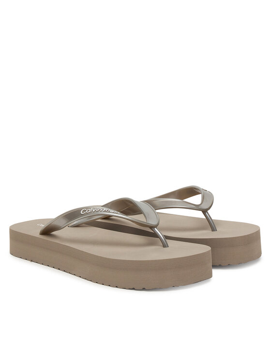 Calvin Klein Calvin Klein Žabky Flatform Flip Flop Met Tpu HW0HW03120 Zlatá