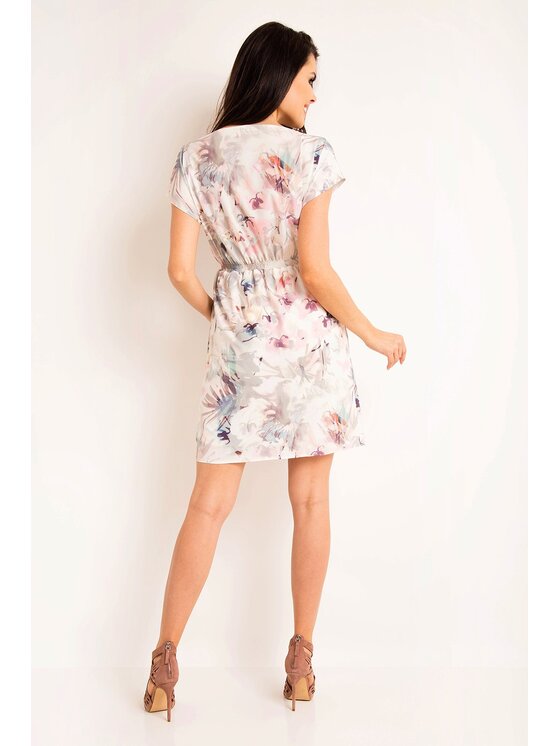Awama Awama Sukienka letnia A166 Kolorowy Basic Fit