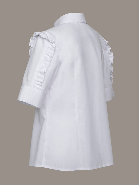 SLY SLY Bluzka 4S-104 Biały Comfortable Fit