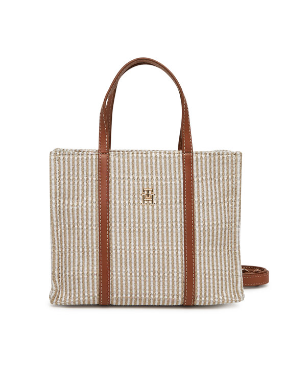 Tommy Hilfiger Tommy Hilfiger Дамска чанта Th Premium Beach Le Mini Tote AW0AW17208 Бежов