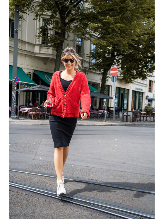 BeWear BeWear Sweter BK074 Pomarańczowy Comfortable Fit