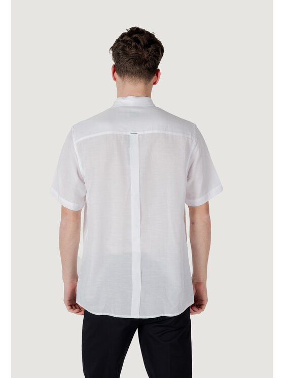 Antony Morato Antony Morato Πουκάμισο ADALIA REGULAR FIT WITH LOGOED METAL BADGE Λευκό Regular Fit