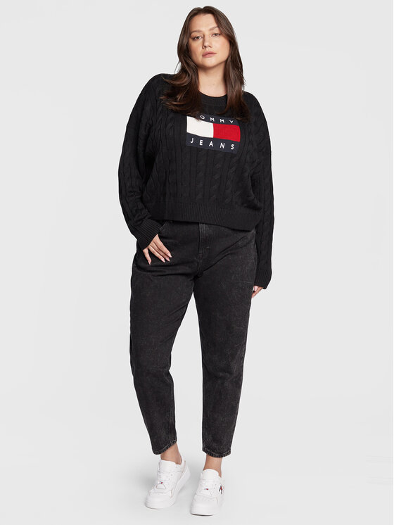 Maglione Center Flag DW0DW14569 Nero Boxy Fit