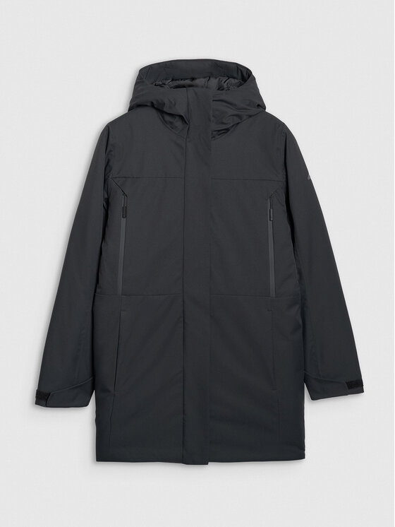4F 4F Płaszcz przejściowy URBAN COMMUTER Czarny Regular Fit