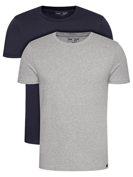 Lee Lee Komplet t-shirtów Twin Pack Crew L680CMLD 112117021 Granatowy Fitted Fit