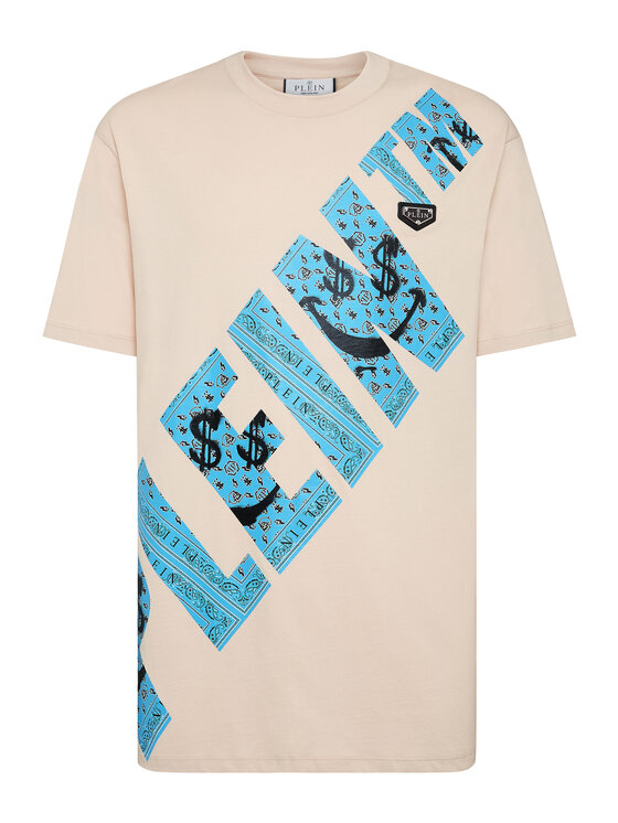 PHILIPP PLEIN PHILIPP PLEIN T-Shirt 30422 Beżowy Regular Fit