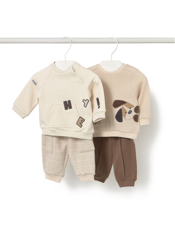Mayoral Mayoral Set od 2 para trenirki i 2 majice 2639 Bež Regular Fit