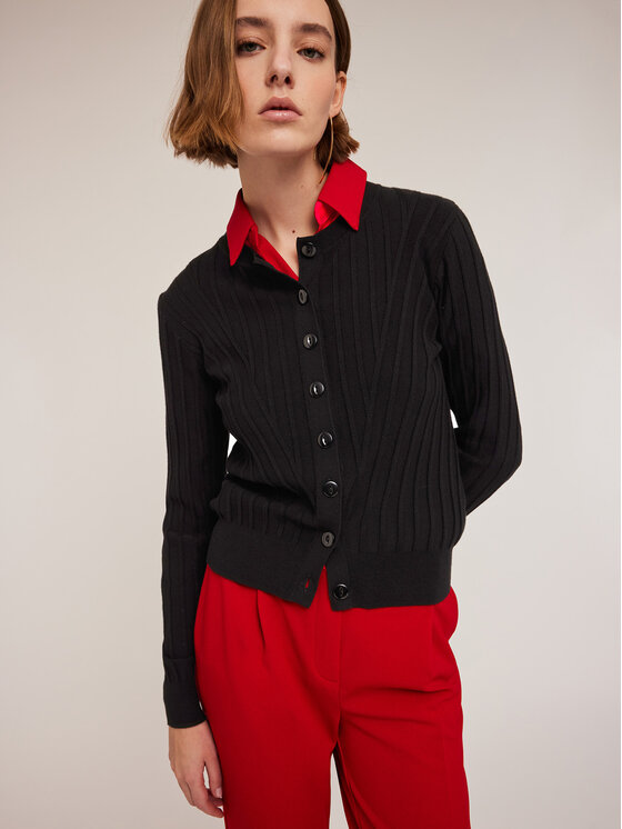 Motivi Motivi Cardigan M719W003296N033 Nero Slim Fit