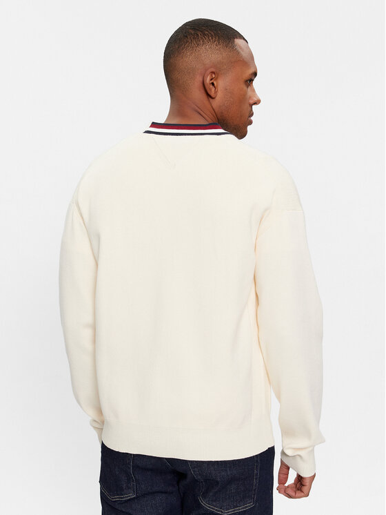 Tommy Hilfiger Tommy Hilfiger Strickjacke Global Stripe Cardi MW0MW33521 Écru Regular Fit