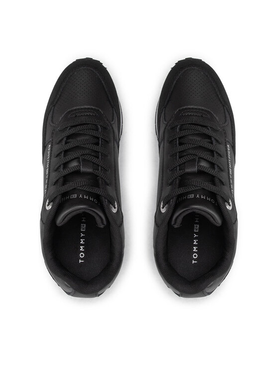 sneakersy tommy hilfiger hardware sneaker wedge fw0fw04303 black 990
