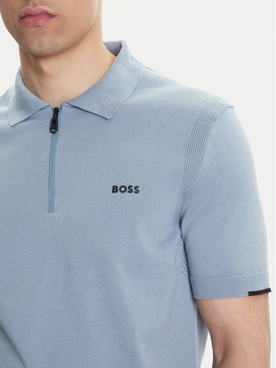 BOSS BOSS Тениска с яка и копчета K_Ever-X PS 50541961 Сив Regular Fit
