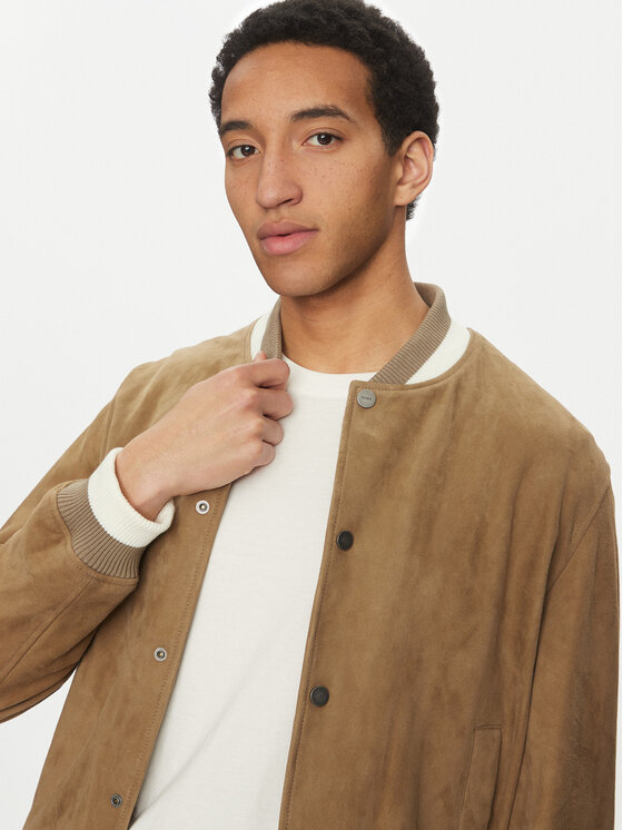 HUGO HUGO Lederjacke Ledam 50534326 Beige Relaxed Fit