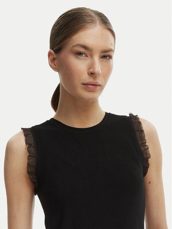 Rinascimento Rinascimento топ CFM0012241003 Черен Slim Fit