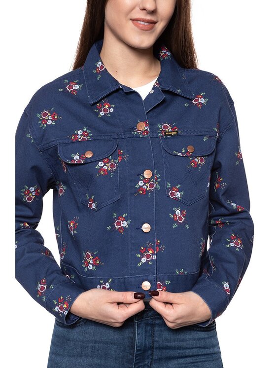 Wrangler Wrangler Giacca da donna RETRO CROP Blu Regular Fit