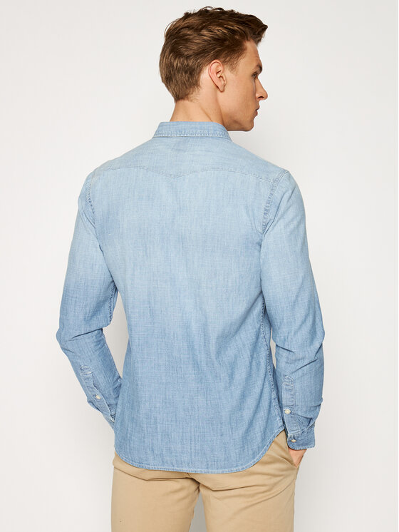 Lee Lee Camicia Western L643NSOF 112115385 Celeste Slim Fit