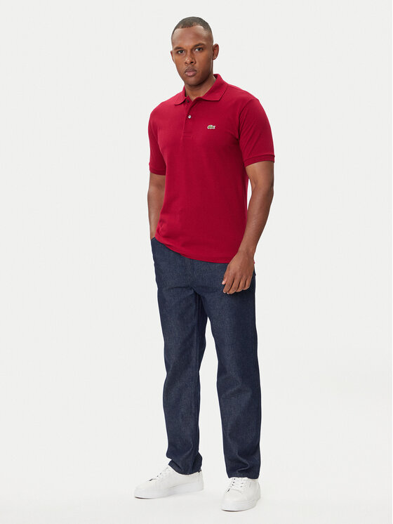 Lacoste Lacoste Polo L1212 Bordowy Classic Fit