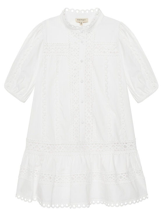 TWINSET TWINSET Rochie de vară 251GJ2410 Alb Regular Fit
