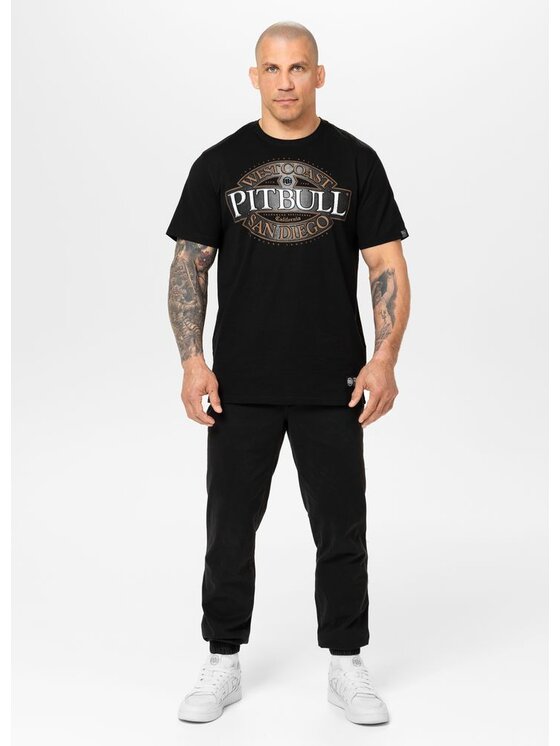 PITBULL PITBULL T-Shirt Koszulka męska TOMMY GUN XL Czarny Regular Fit