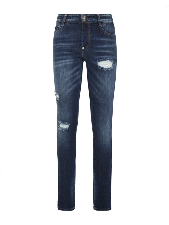 PHILIPP PLEIN PHILIPP PLEIN Jegginsy 1483 Niebieski jasny Jegging Fit