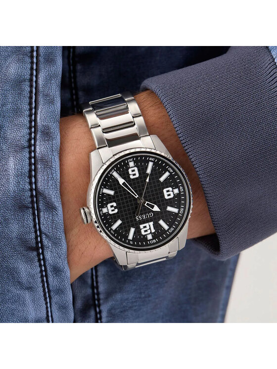 Guess Guess Hodinky GW0889G1 Strieborná