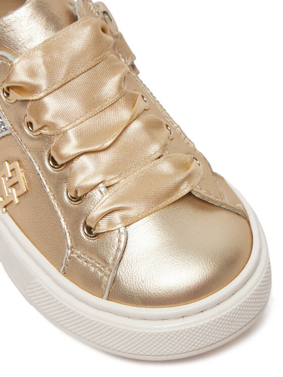 Tommy Hilfiger Tommy Hilfiger Sneakersy Sneaker Bassa Allacciata T1A9-33932-0829 S Złoty