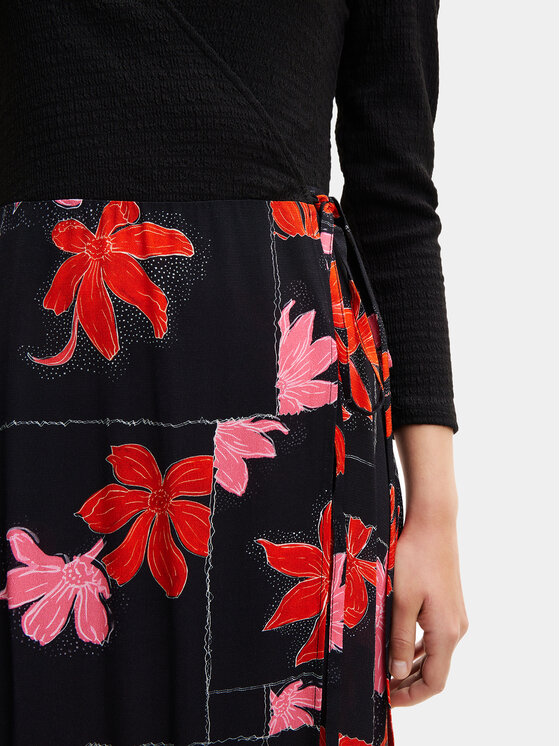 Desigual Desigual Rochie de vară Memphis 24SWVW37 Negru Regular Fit